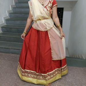 Lehenga#ghagra Red Color  Very Good In Condition