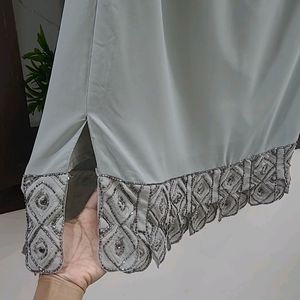 Embellished Long Skirt (Grey In Colour)