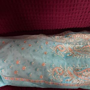 Beautiful Light Blue Saree *new* Never Used