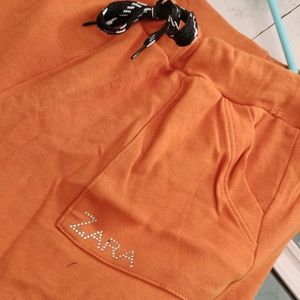 Orange Shorts With Pockets N Knot