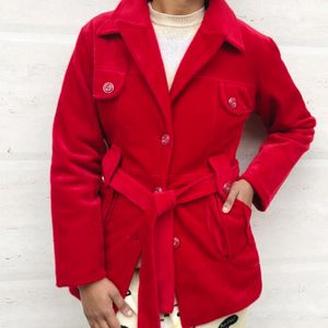 Bright Red Blazer Overcoat