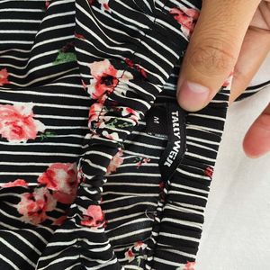 Black Off-shoulder Floral Top