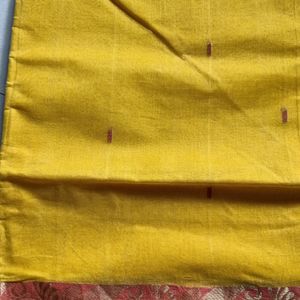 New Yellow And Red Pure Cotton Saree