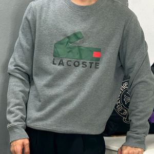 @lacoste grey printed sweatshirt