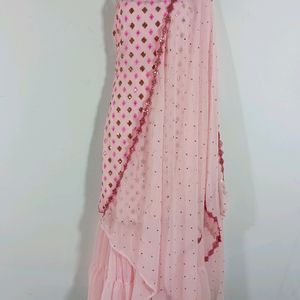 Pink Embroidered Kurta Set (Women)