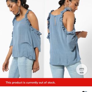 Cold-Shoulder Top with Ruffles