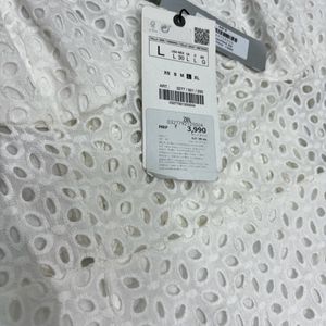 Zara White Dress Size -L