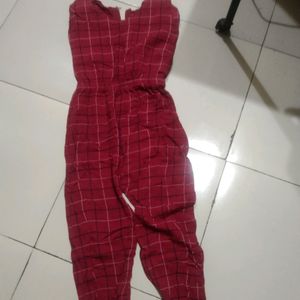 Red Jump Suit ( Bust 26 Weast 24 And