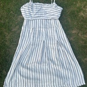 Black And White Cute Stripes Dress .