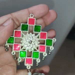 A Colourful German Oxidised Jhumka