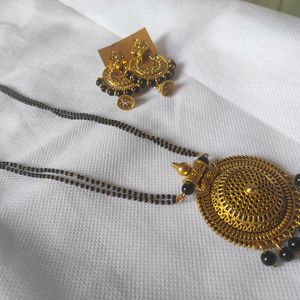 3 Item Combo,Long Mangalsutra Set With Earrings