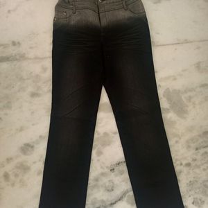 Double Coloured Z Black Jeans For Women's