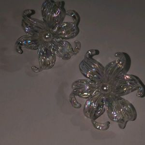 Holographic Big Wild Flower Earrings