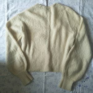 Cream Woolen Cardigan