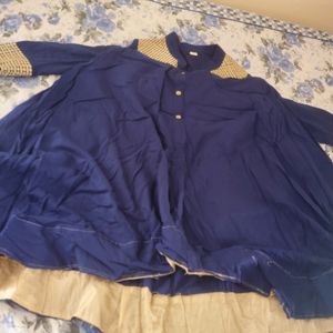 High And Low Blue Kurti