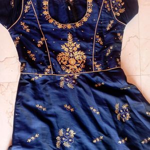 Beautiful Navy Blue Cotton Kurti