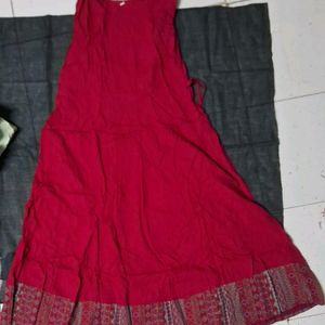 Long Anarkali Type Plain Kurta