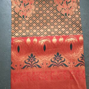 Beautiful Kerala Silk Saree With Blouse Piece