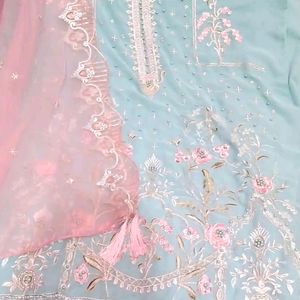 Pakistani Embroidered Fancy Dress Material