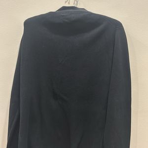 Black Korean Collar Zip Sweatshirt