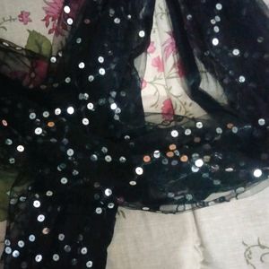 Black Dupatta Collection With Sequins Embroidery.