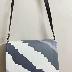 Grey And White Contrast Sling Bag