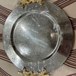 Antique Golden Acrylic Metal Decorative Tray