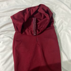 Maroon Classy Bodycon Dress