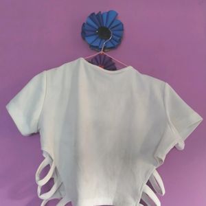 White Stylish Crop Top For Women