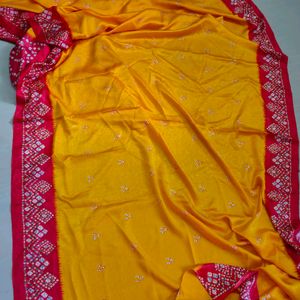 Bandhani Saree Without Blouse