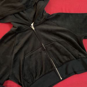 H&M Velour Zip Hoodie Jacket