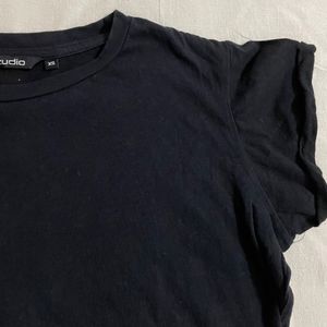 Zudio Black Basic T Shirt