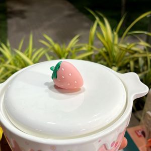 Strawberry Ceramic Ramen Bowl - Pink