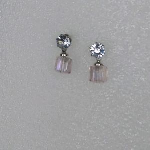 Drop Earring With Stone And Crystal