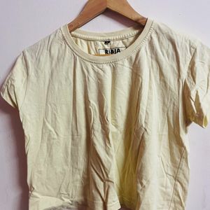 L Size Pure Cotton Iight Yellow Top