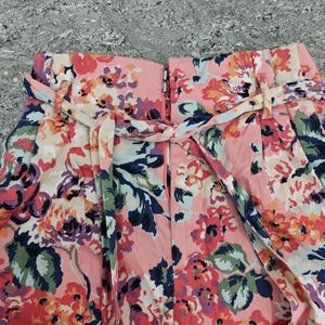 Zara Paperbag Floral Trousers