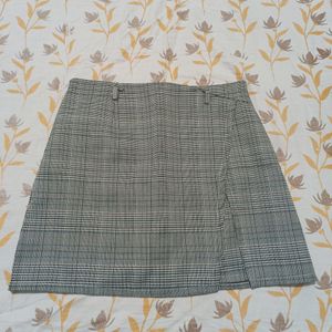 Short Plaid A-line Skirt
