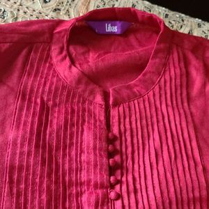 Long Red Kurta - LIBAS