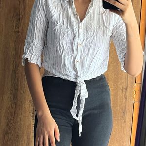 White Crop Shirt