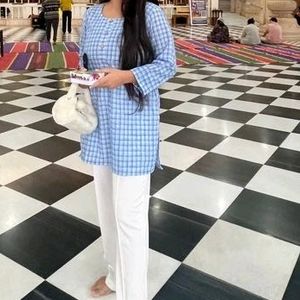 BLUE SHORT KURTI