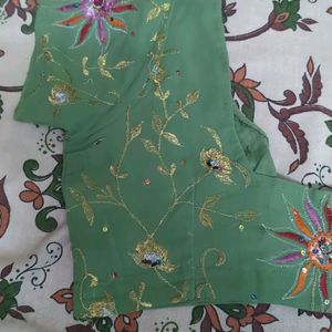 Green Embroidery Blouse