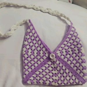 Lavender And White Shoulder Bag 👜✨️