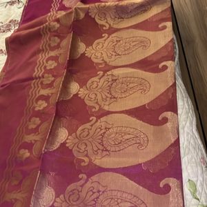 Magenta Kota Doria Saree