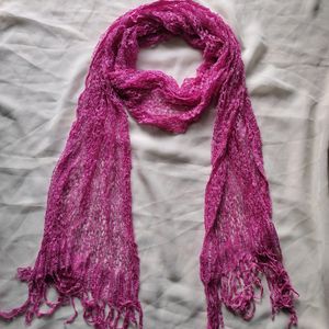 Pink Crochet Stole