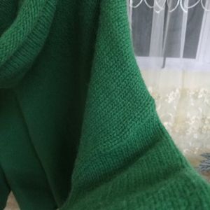 Green Hooded Winter Cardigan