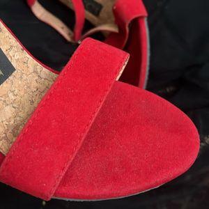 Brand New Red Block Heels