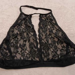 Net Halter Neck Bra Top