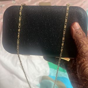 Black Shimmery Shiny Clutch