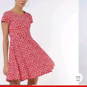 Red Short Floral Dress