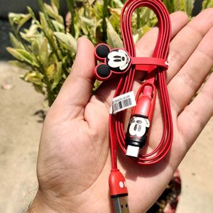 Disney Mickey Mouse Dual Cable, Micro USB & Type C